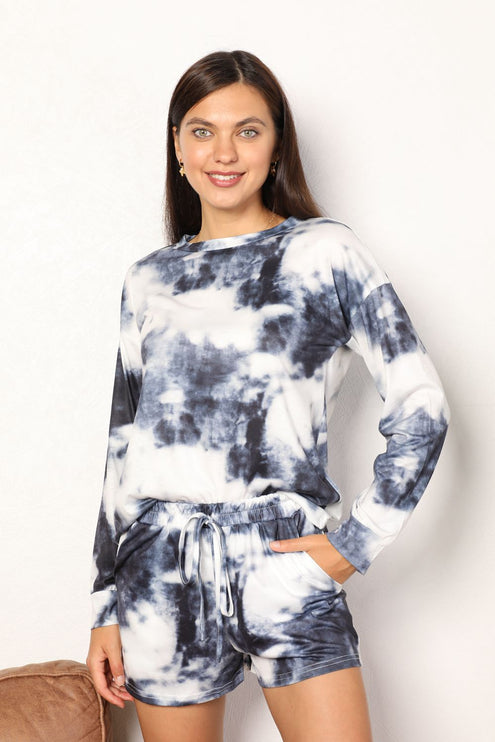 Modish - Modish Tie-Dye Top And Shorts Lounge Set