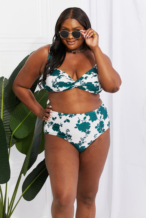 Marina West Swim Take A Dip Twist High-Rise Bikini in Forest-Modish