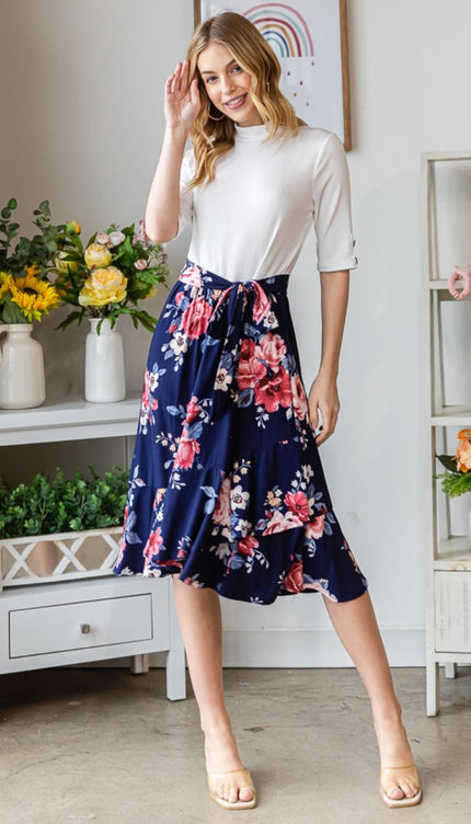 Reborn J Floral Wrap Ruffled Skirt-Modish