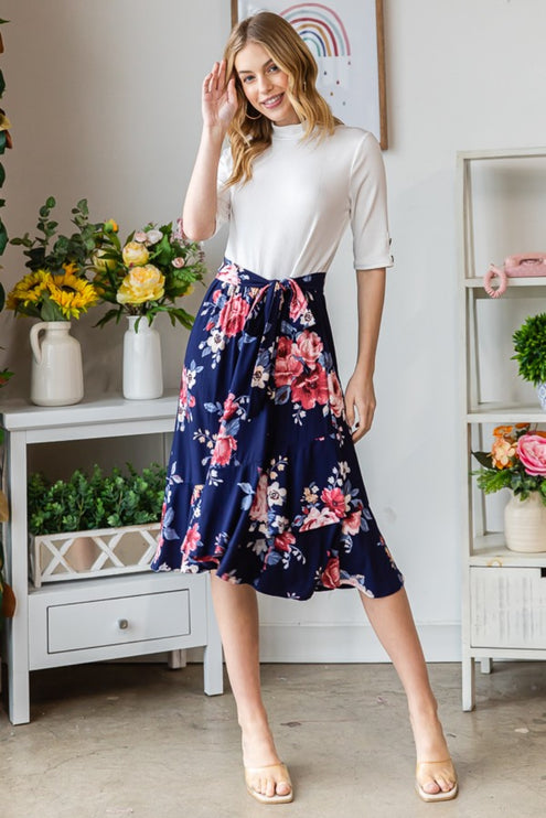 Reborn J Floral Wrap Ruffled Skirt-Modish