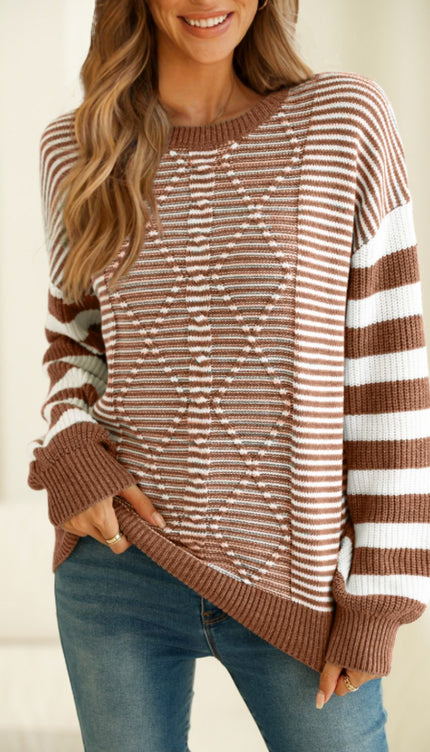 Striped Dropped Shoulder Sweater