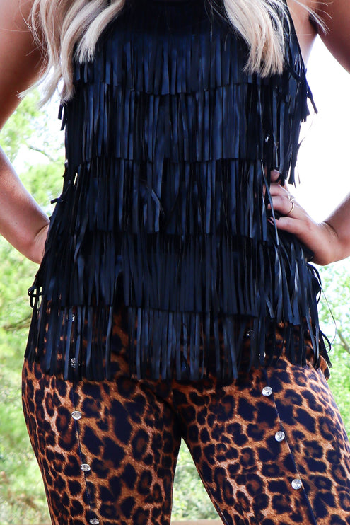 Living on the Edge Fringe Tank - Tan