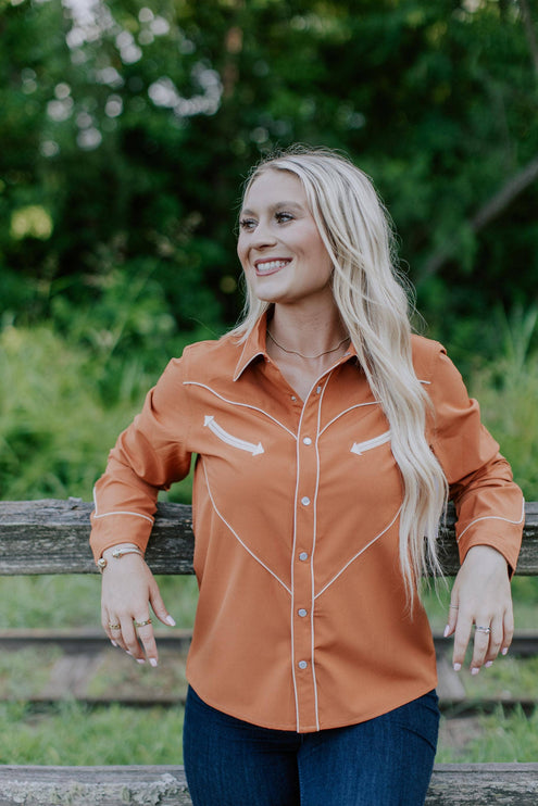 Pearl Snap Button Up LS Shirt