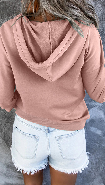 Dropped Shoulder Long Sleeve Hoodie with Pocket