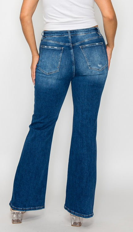 bytos Full Size High Rise Bootcut Jeans with Pockets