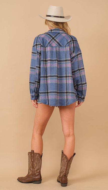 Blue B Exclusive Plaid Button Up Chest Jacket