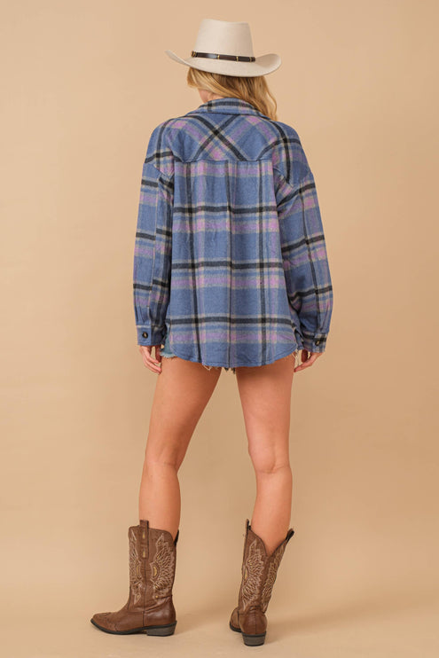 Blue B Exclusive Plaid Button Up Chest Jacket