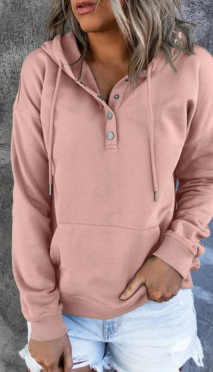 Dropped Shoulder Long Sleeve Hoodie with Pocket