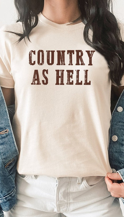 Country As Hell Western Graphic Tee