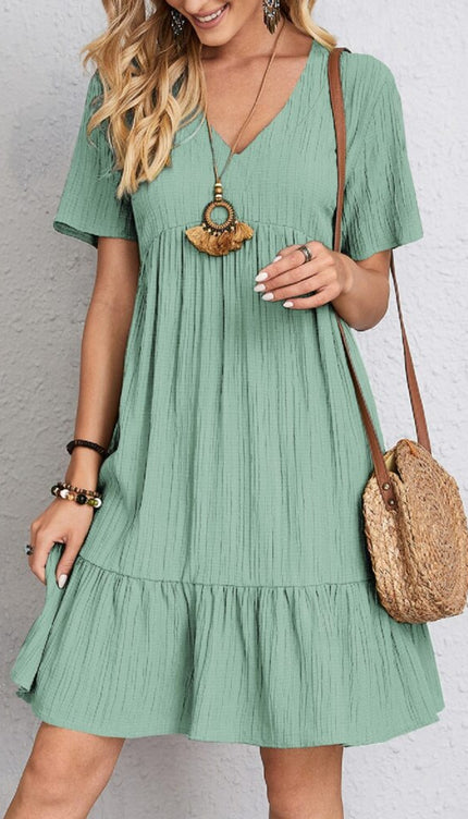 Modish Rustic Chic Full Size V-Neck Dress