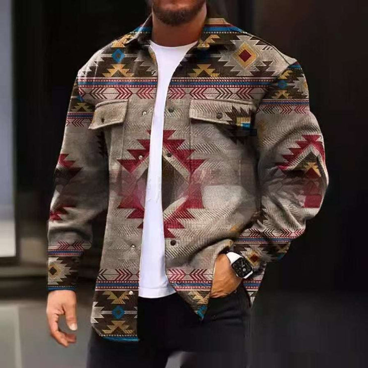 Mens Aztec Print Jacket