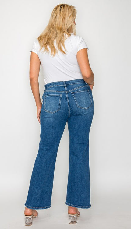 bytos Full Size Cat's Whiskers Mid Rise Ankle Jeans