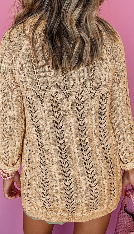 Modish Openwork Long Sleeve Cardigan