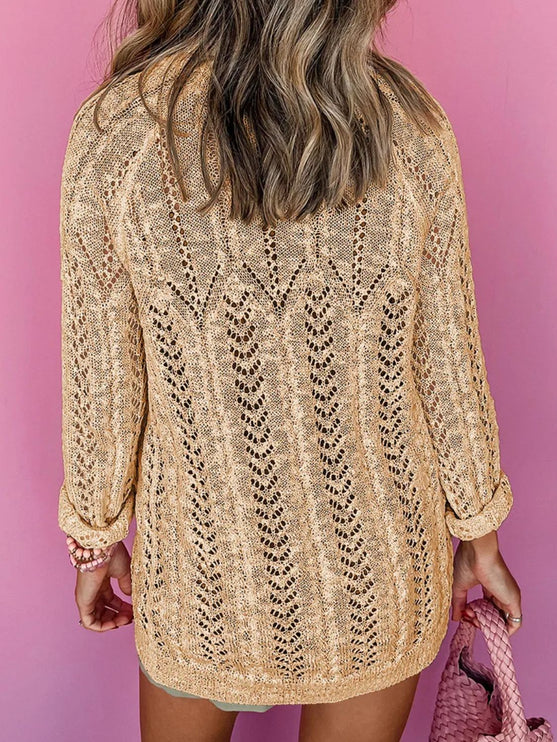 Modish Openwork Long Sleeve Cardigan