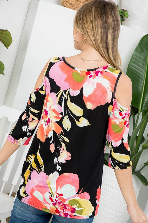 Floral Cold Shoulder Top - Stylish Allover Print | Modish