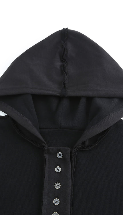 Exposed Seam Long Sleeve Hoodie