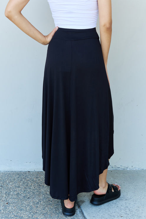 Ninexis First Choice High Waisted Flare Maxi Skirt in Black-Modish