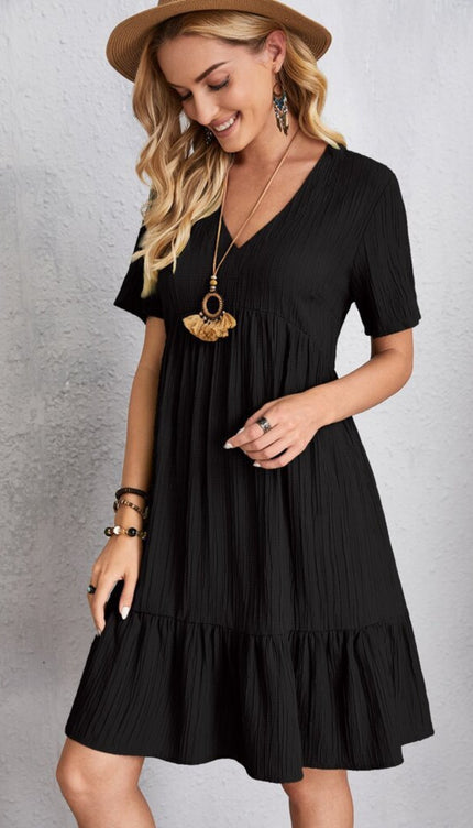 Modish Rustic Chic Full Size V-Neck Dress