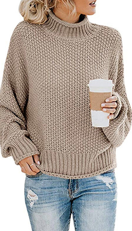 Turtleneck Dropped Shoulder Sweater