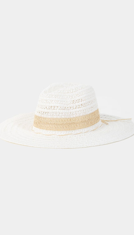 Fame Contrast Straw Braided Sun Hat