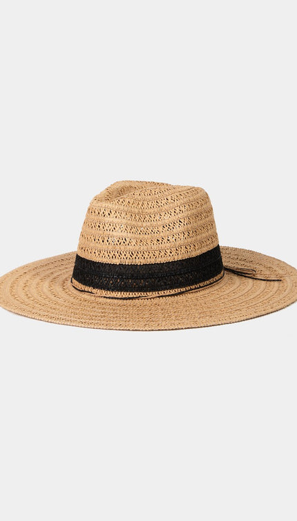 Fame Contrast Straw Braided Sun Hat