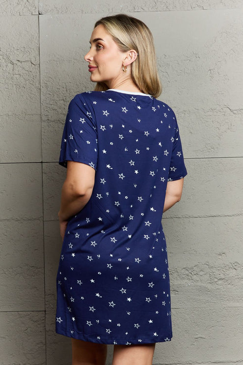 Moon Nite - MOON NITE Quilted Quivers Button Down Sleepwear Dress