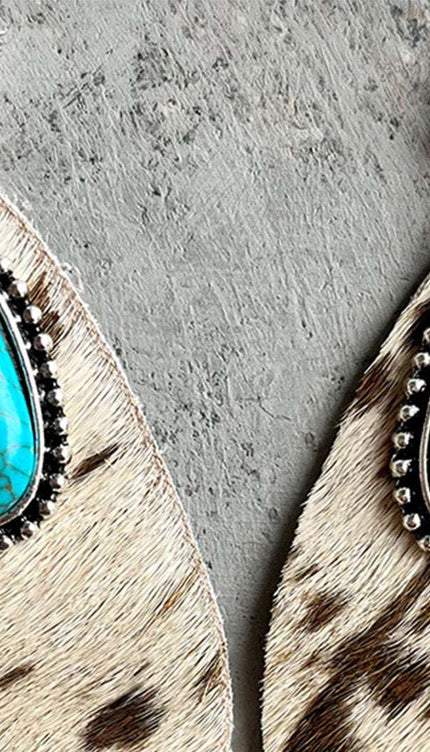 Artificial Turquoise Teardrop Earrings