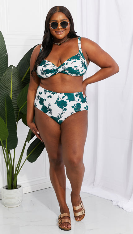 Marina West Swim Take A Dip Twist High-Rise Bikini in Forest-Modish