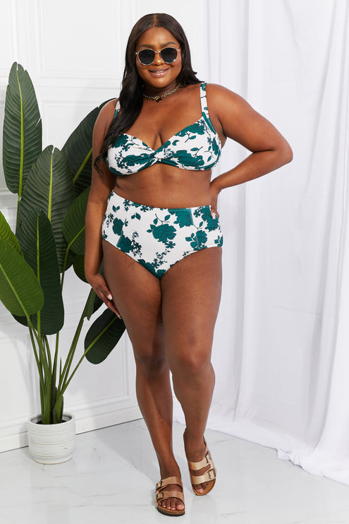 Marina West Swim Take A Dip Twist High-Rise Bikini in Forest-Modish