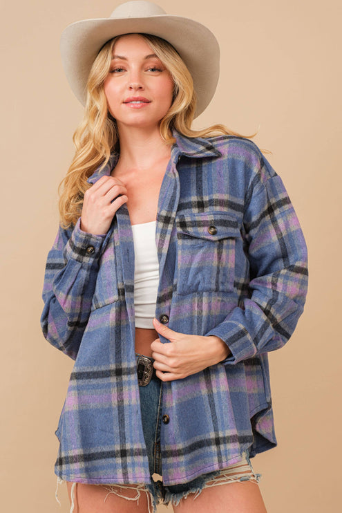 Blue B Exclusive Plaid Button Up Chest Jacket