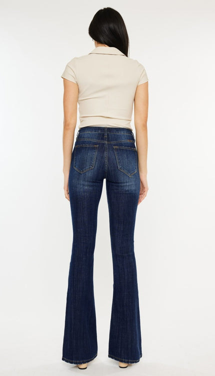 Kancan Full Size Mid Rise Slim Flare Jeans