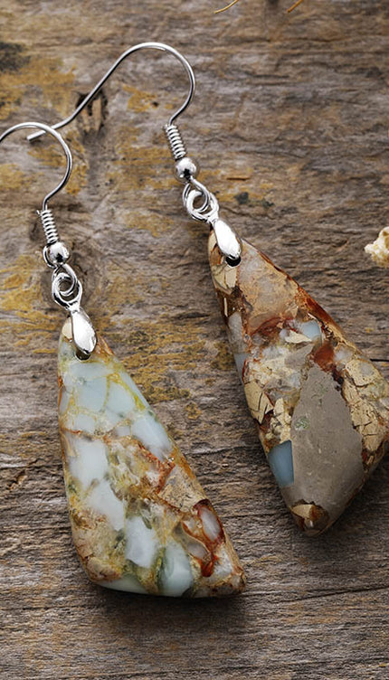 Emperor-Stone Geometric Earrings-Modish