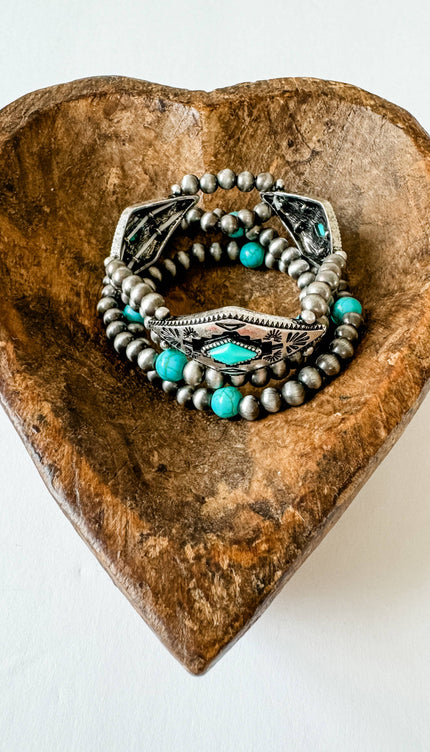 Western Aztec Stone Stretch Bracelets