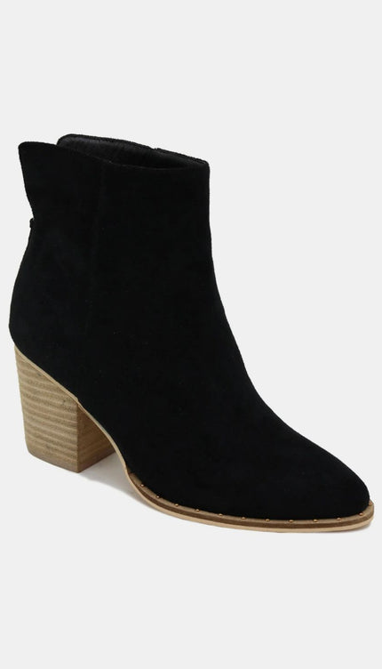 Beast Fashion Suede Point Toe Ankle Booties