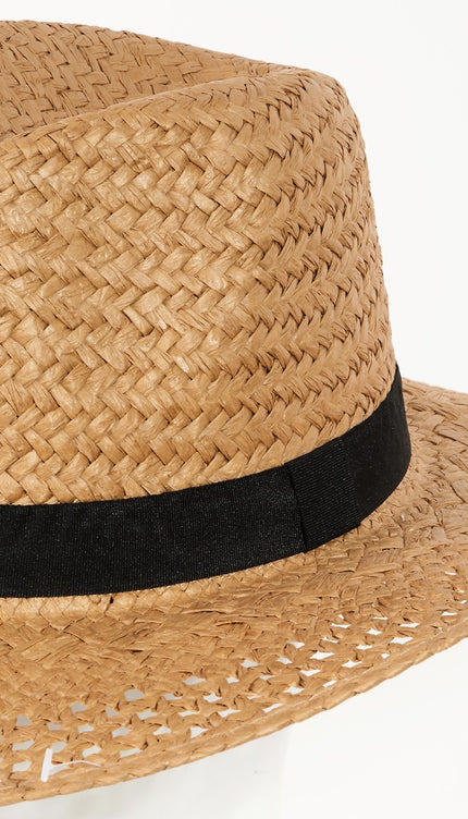 Fame Basket Weave Straw Sun Hat