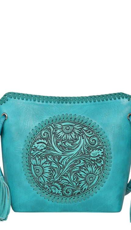 Montana West Tooled Collection Saddle Bag - Turquoise