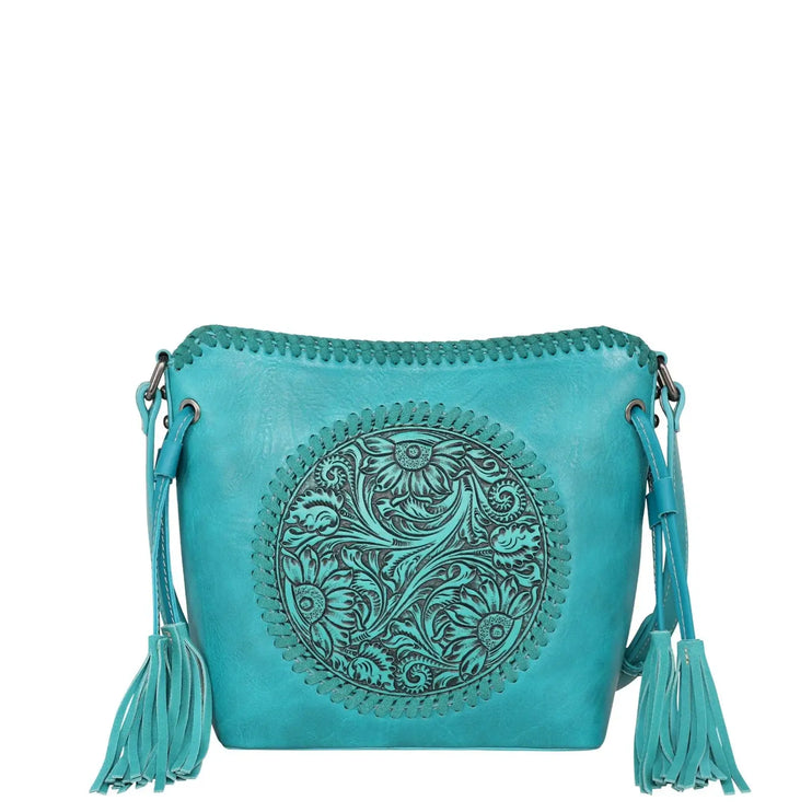 Montana West Tooled Collection Saddle Bag - Turquoise