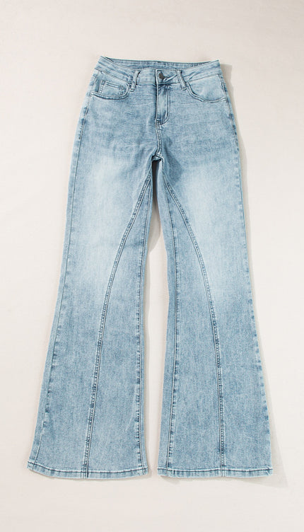 High Waist Bootcut Jeans with Pockets