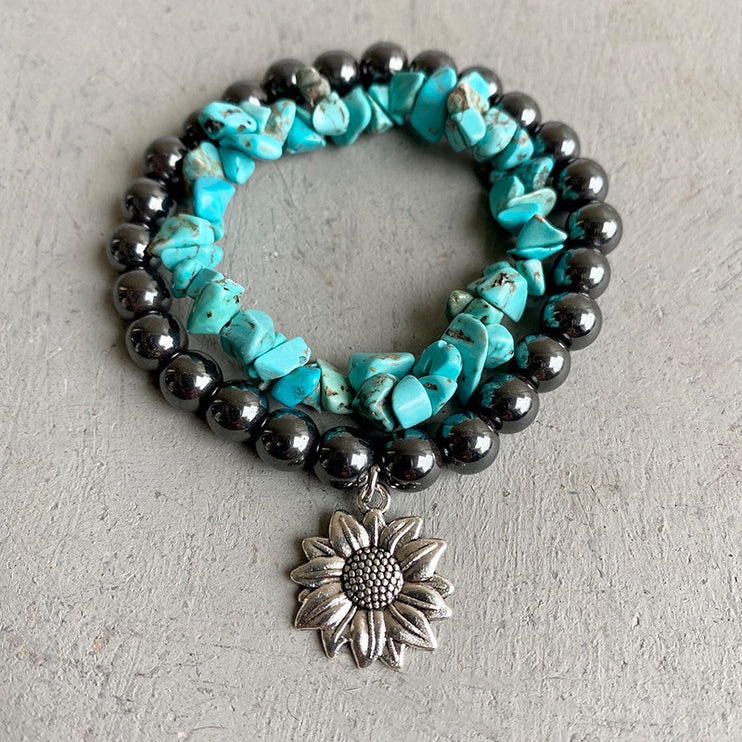 Modish Turquoise Alloy Charm Bracelet