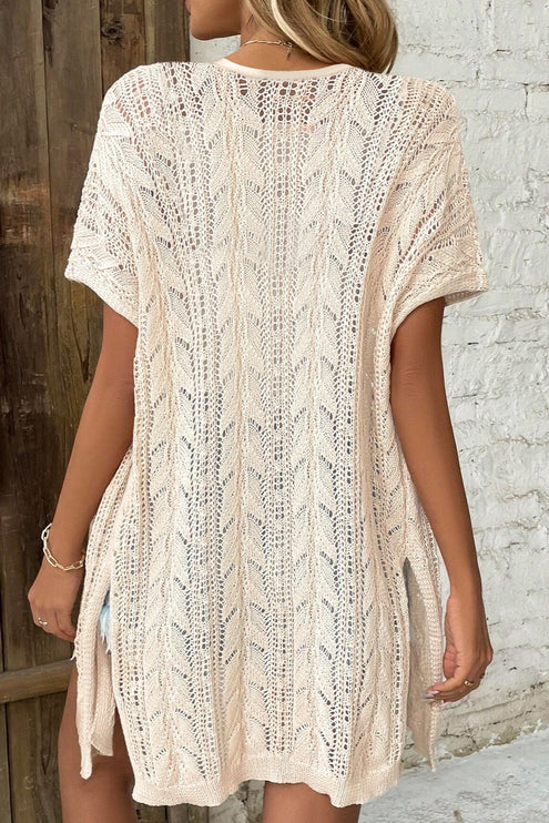 Modish Openwork Short Sleeve Cardigan