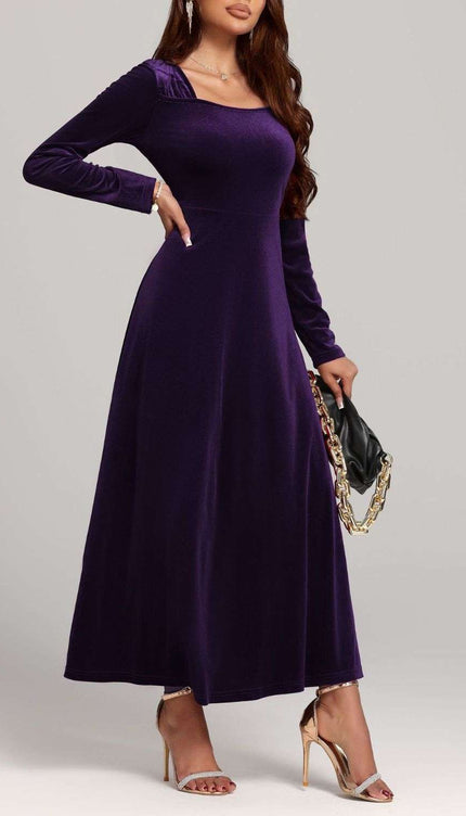 Long Sleeve Velvet Dress