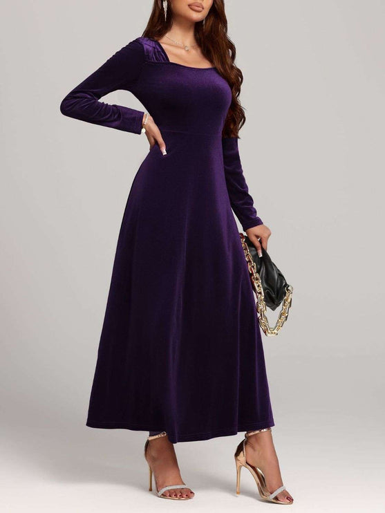 Long Sleeve Velvet Dress