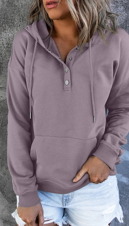 Dropped Shoulder Long Sleeve Hoodie with Pocket