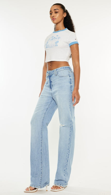 Kancan Distressed High Waist Straight Jeans