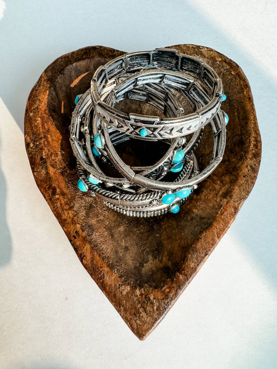 Western Metal Stretch Bangle Bracelet