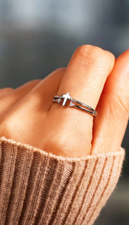 925 Sterling Silver Cross Ring