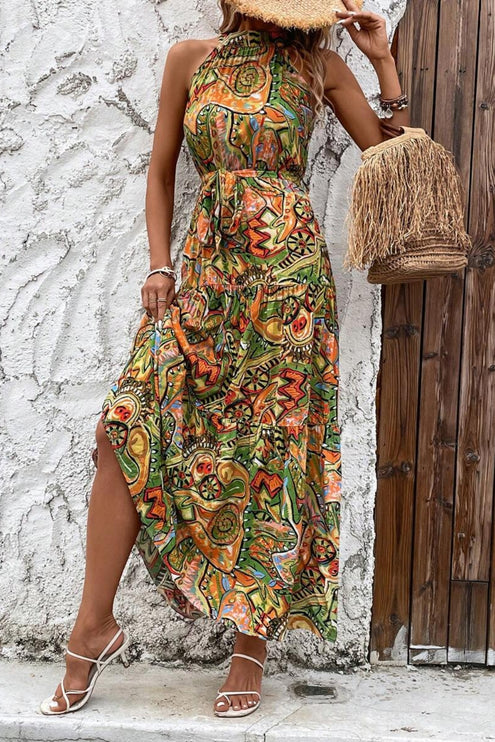 Modish Rustic Chic Tied Floral Dress