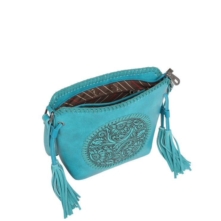 Montana West Tooled Collection Saddle Bag - Turquoise