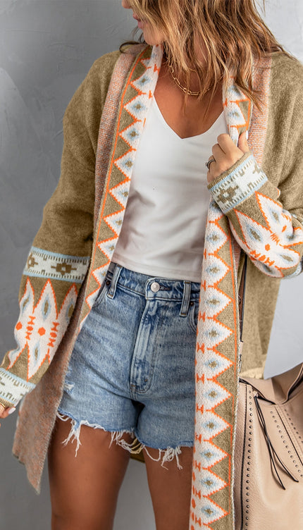 Open Front Long Sleeve Cardigan