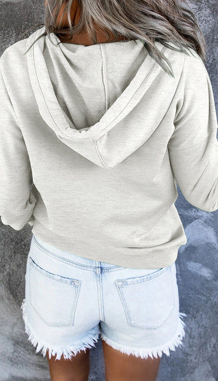 Dropped Shoulder Long Sleeve Hoodie with Pocket